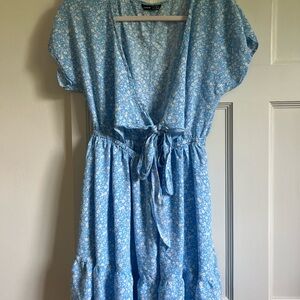 SHEIN Blue Floral Mini Dress